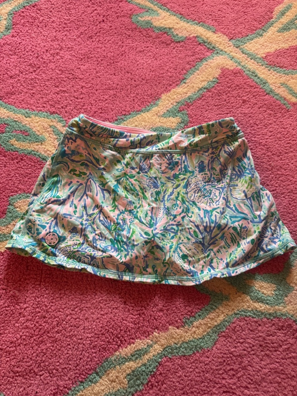 Lilly Pulitzer girls Green-Pink Floral Skort - Brand Unknown